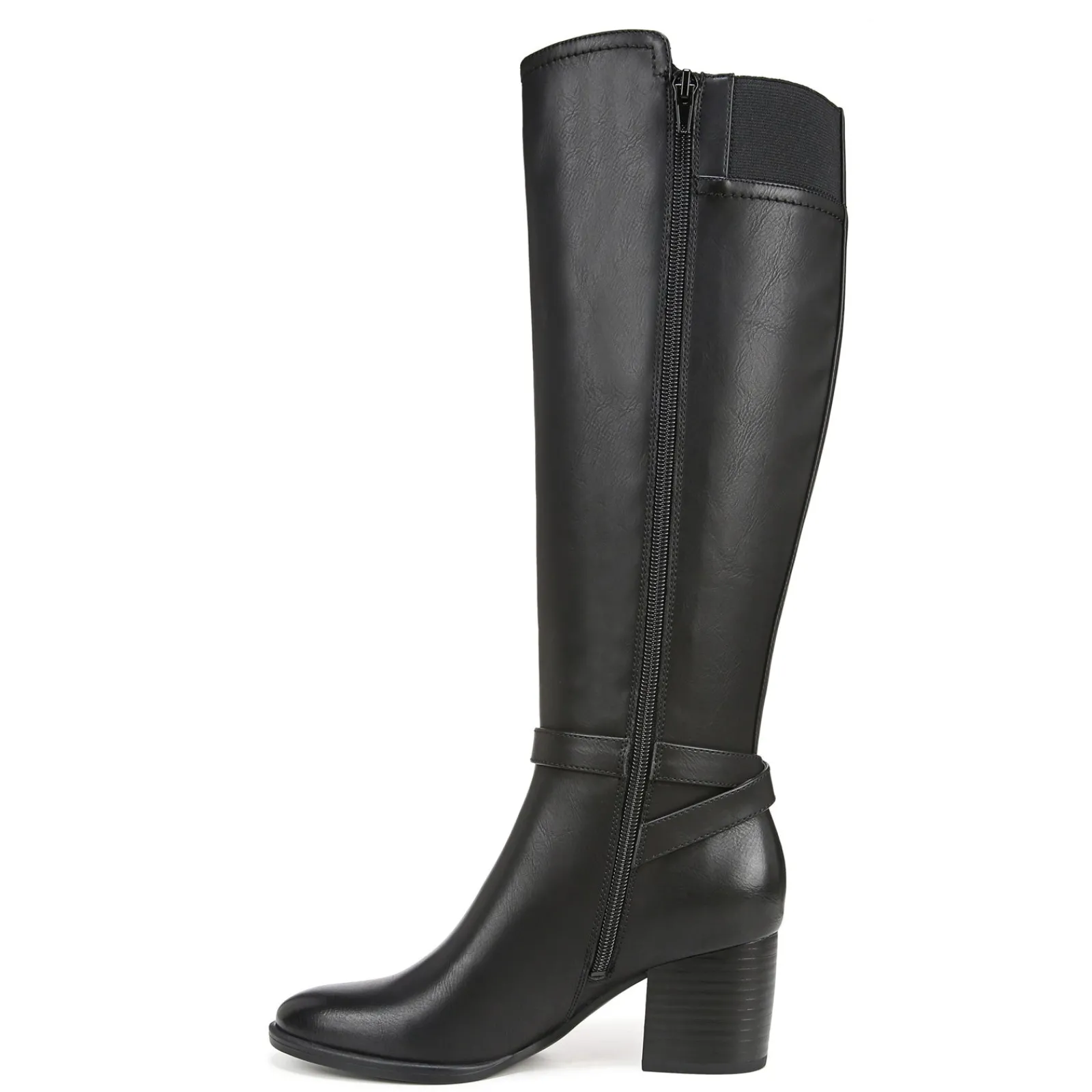 Clearance SOUL Naturalizer Women's , Uptown Boot - Wide Calf Black Faux Leather