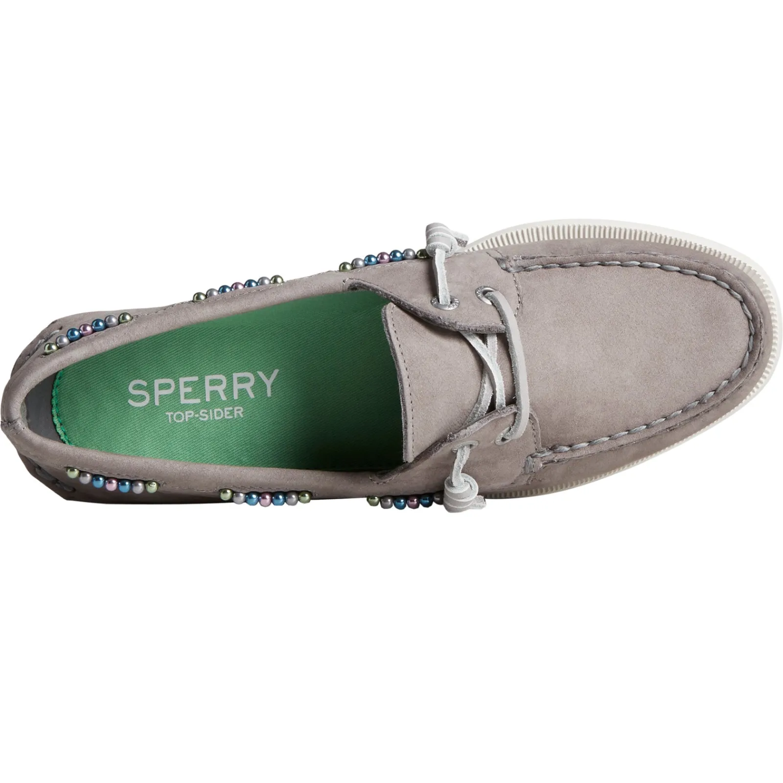 Outlet Sperry Women's , Authentic Original 2-Eye Beaded Boat Shoe Grey