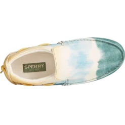 Outlet Sperry Women's , Moc-Sider Canvas Slip-On Green Yellow