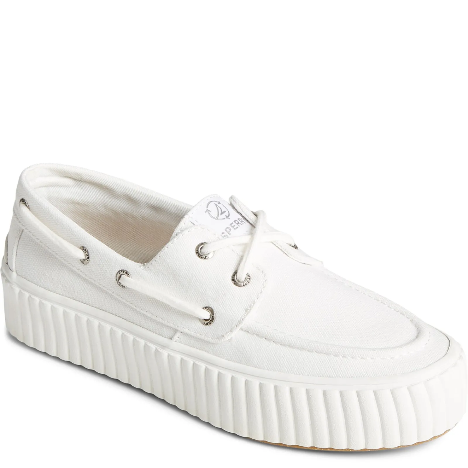 Online Sperry Women's , Pier Wave Boat Platform Sneaker White