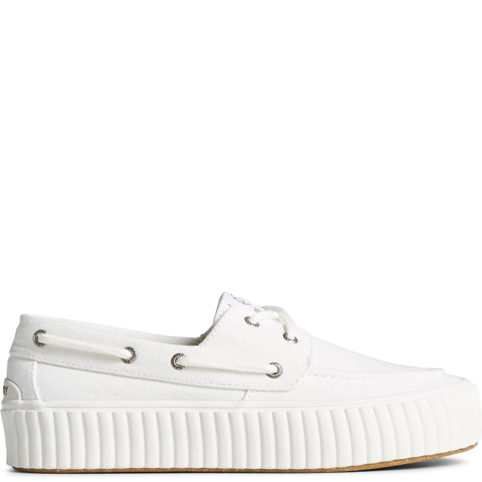Online Sperry Women's , Pier Wave Boat Platform Sneaker White