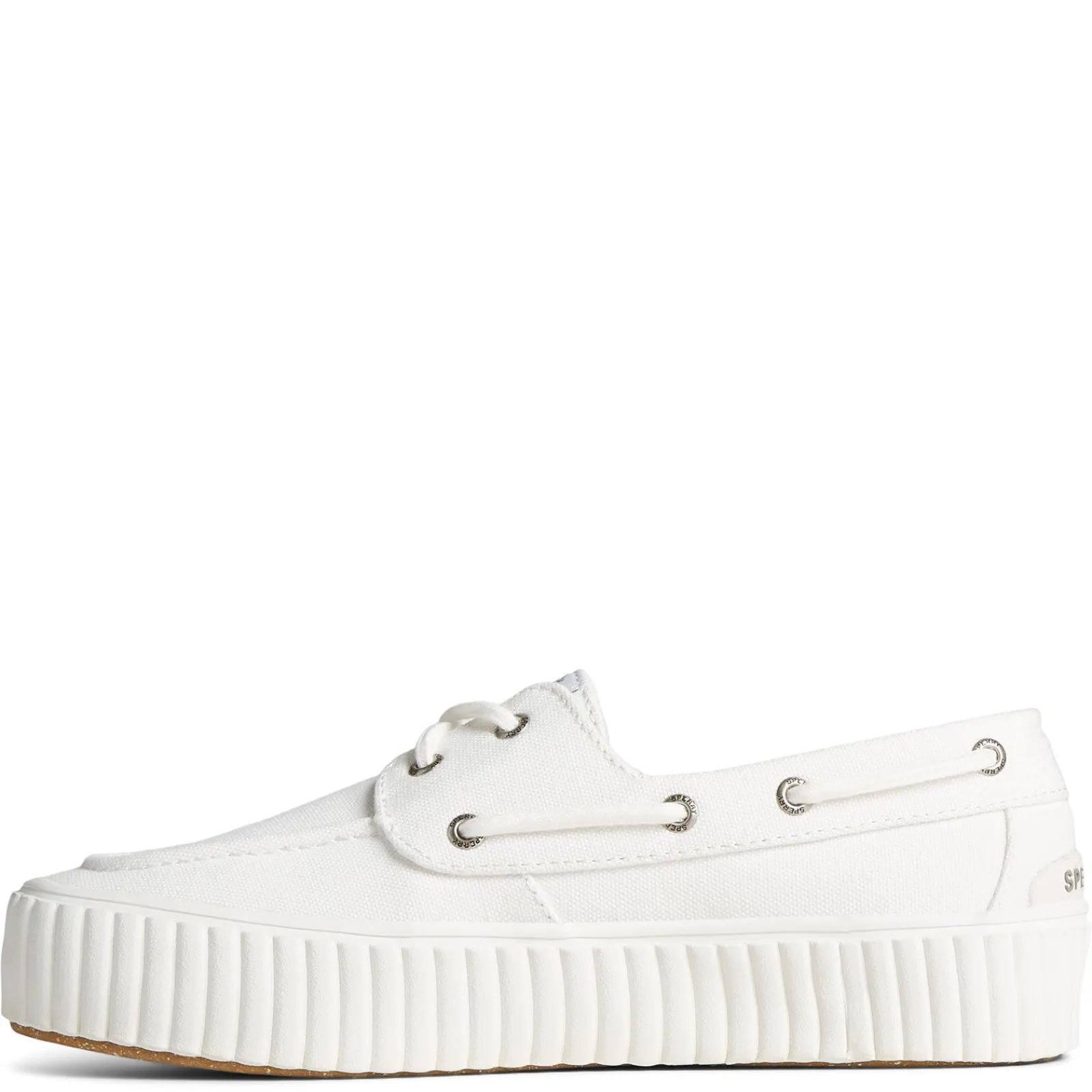 Online Sperry Women's , Pier Wave Boat Platform Sneaker White
