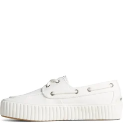 Hot Sperry Women's , Pier Wave Boat Platform Sneaker White