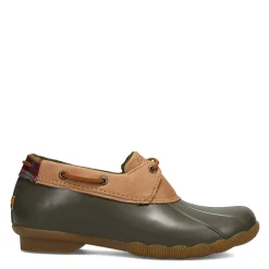 Sale Sperry Women's , Saltwater 1 Eye Duck Boot Tan Olive