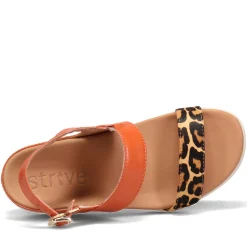Discount Strive Women's , Lucia Sandal Orange / Leopard
