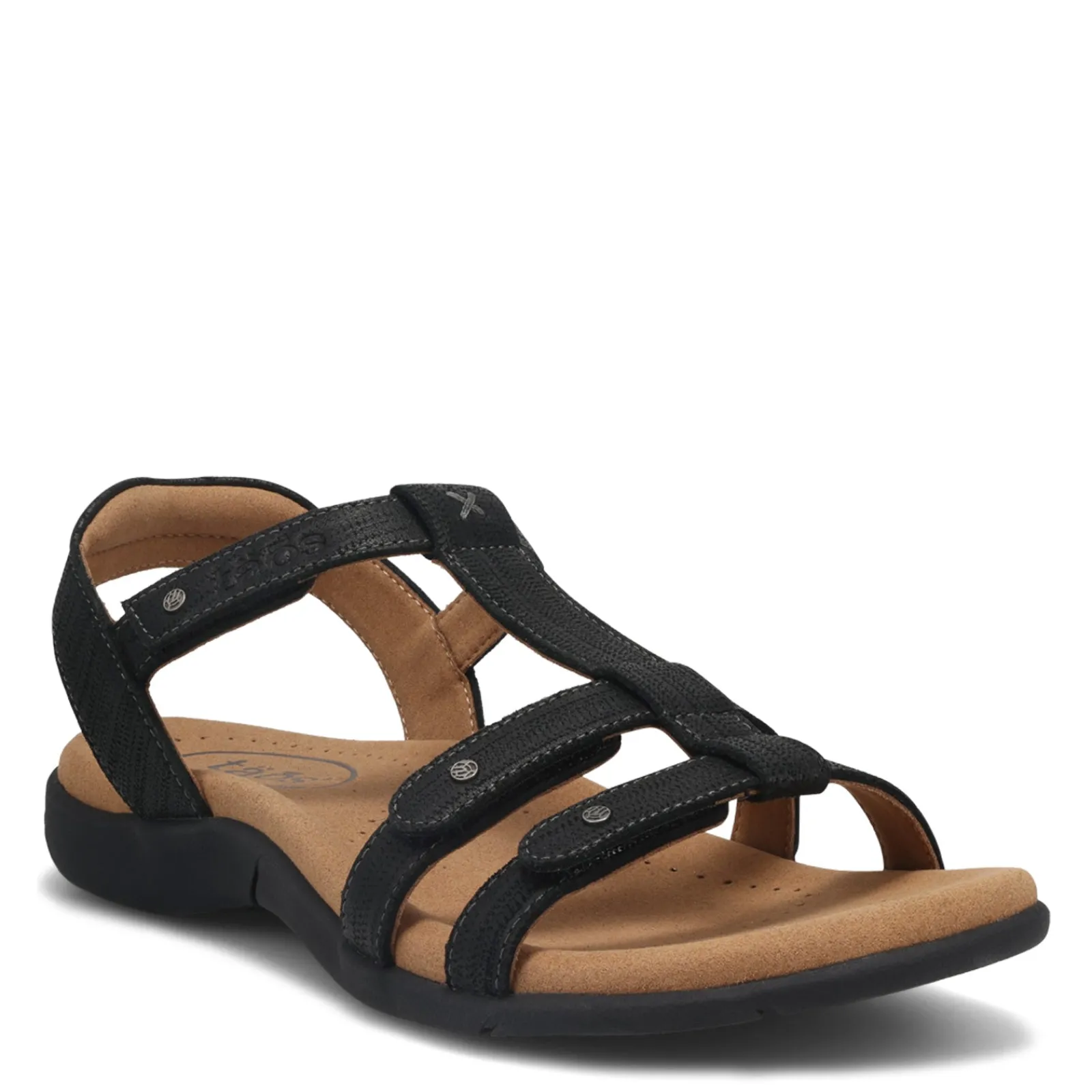 Hot Taos Women's , Trophy 2 Sandal Black Emboss
