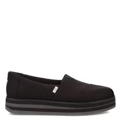 Online TOMS Women's , Alpargata Midform Espadrille Slip-On Black Canvas