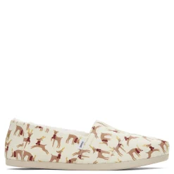 Sale TOMS Women's , Alpargata Slip-On Natural - Reindeer Print