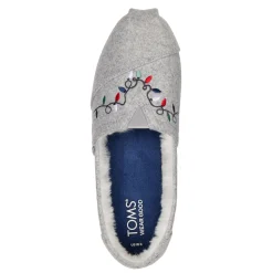 Discount TOMS Women's , Alpargata Slip-On Grey-Christmas Lights