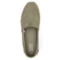 Hot TOMS Women's , Alpargata Vetiver Suede Leather Wrap Slip-On Grey Suede
