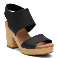 Sale TOMS Women's , Majorca Platform Sandal Black Leather