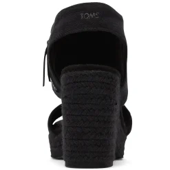 TOMS Women's , Majorca Platform Sandal Black Basketweave