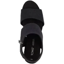 TOMS Women's , Majorca Platform Sandal Black Basketweave