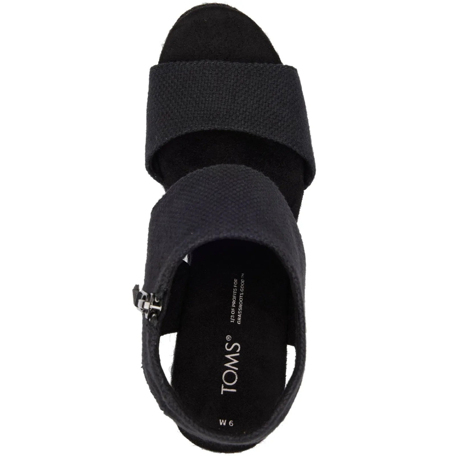 TOMS Women's , Majorca Platform Sandal Black Basketweave