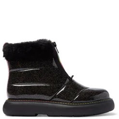 Outlet TOMS Women's , Mallow Puffer Cuff Boot Black Glitter Rainbow
