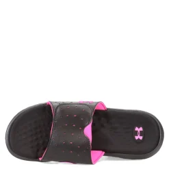 Outlet Under Armour Women's , Ignite 7 Slide Sandal Black/Black/Rebel Pink