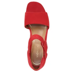 Vionic Women's , Chardonnay Sandal Bright Red Suede