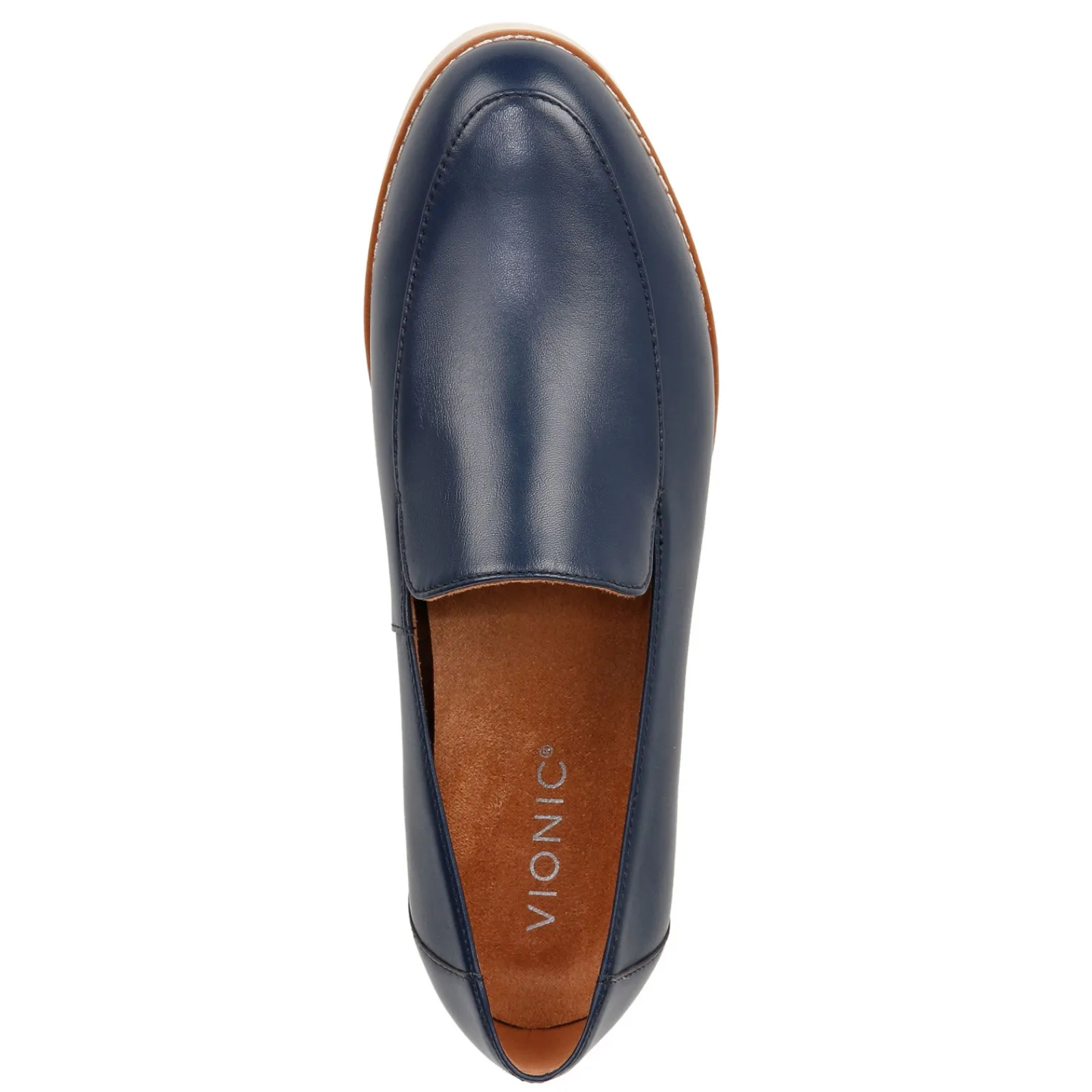 New Vionic Women's , Kensley Loafer Navy Nappa Leather