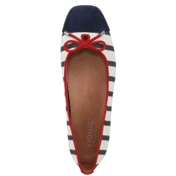 Vionic Women's , Klara Flat Navy Stripe