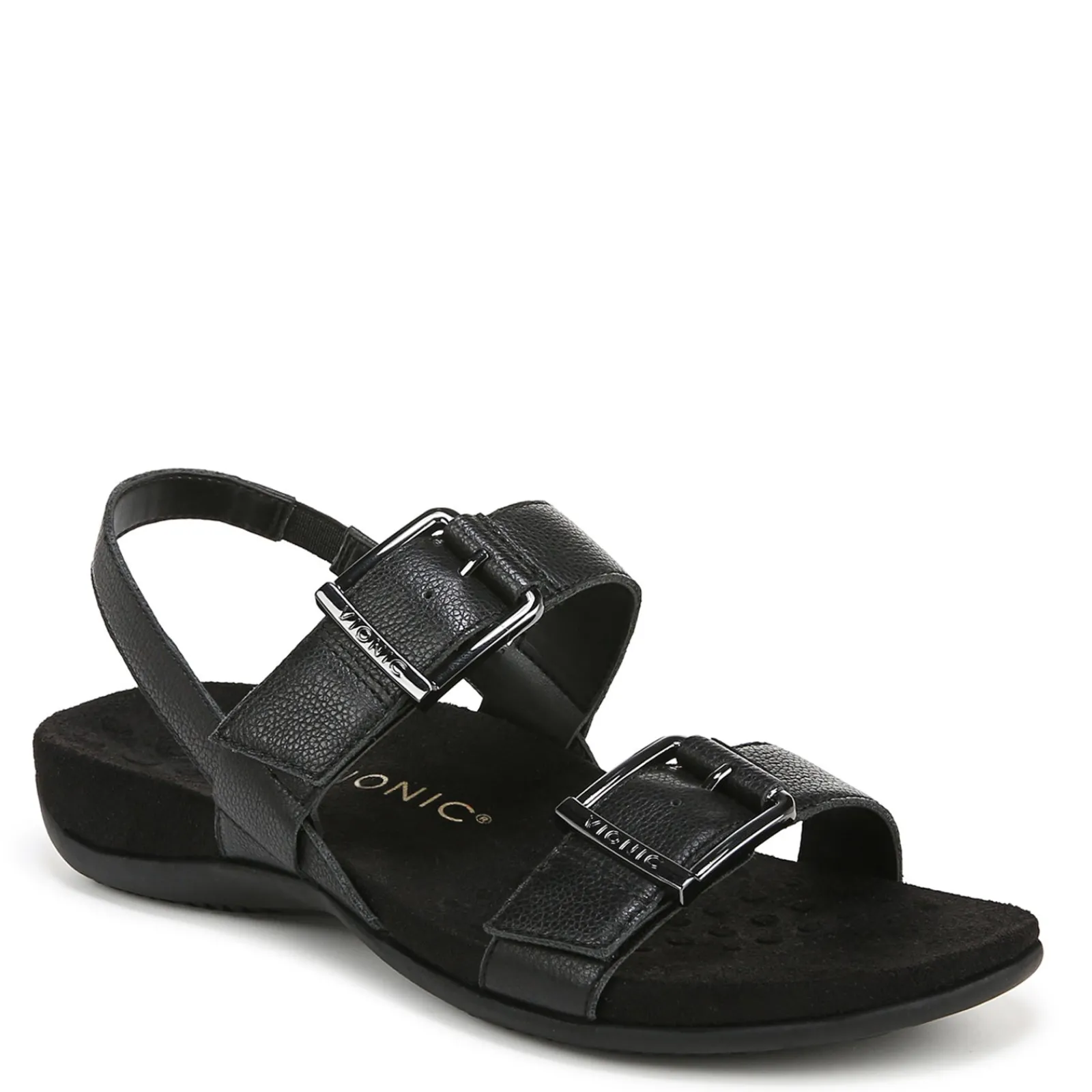 New Vionic Women's , Reese Sandal Black Leather