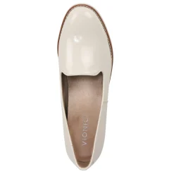 New Vionic Women's , Willa Wedge Slip-On White Patent Leather